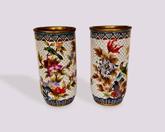 Chinese enameled vases - pair