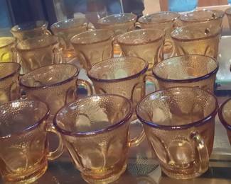 Vintage Amber Cups Set
