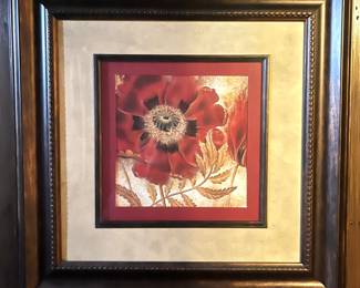 Framed and Matted Floral Picture