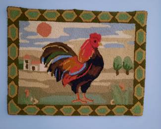 Rooster Hook Rug/Wall Hanging