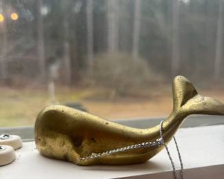 Brass Whale Figurine