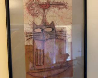 "Plight"  15 x 9" batik in frame bt Owen Cappleman