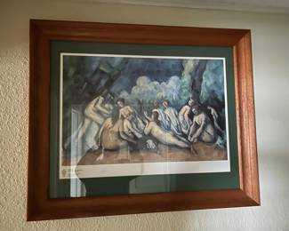 Paul Cezanne "Bathers" framed under glass print $30.