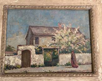 Lester Boronda (N.Y, California, Nevada) 1886 - 1953) California Mission OIL PAINTING approx 24 x 30" $1200
