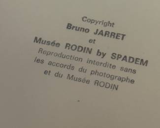 Stamp: Bruno Jarret (b.1946, French) 16 x 20 & silver gelatin black, white photograph of Rodin sculpture from his Museum series, $40