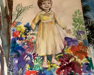 Original watercolor, unframed signed Lynda Lael