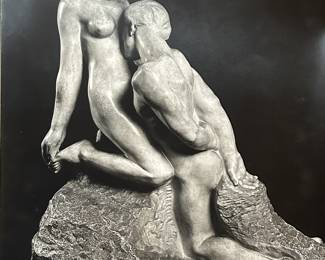 Bruno Jarret, vintage silvered black and white photograph of a Rodin sculpture, 20 x 16" $40