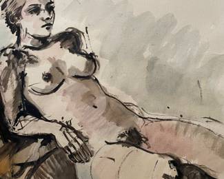 Michael Frary (1918 - 2005) 24 x 18" watercolor unframed ,signed lower right $175