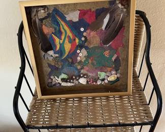 Mixed media 7 x 7" signed Tracey '96