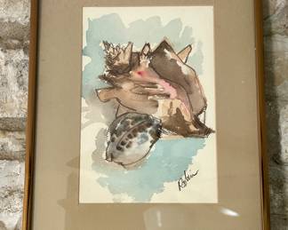 Seashell watercolor by Robin Roberts