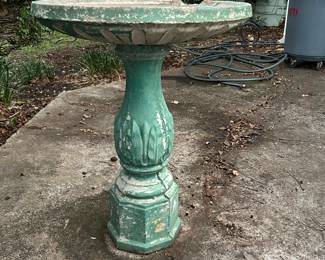 2 pc concrete bird bath 