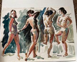 Michael Frary (1918 - 2005), watercolor, unframed, 24" x 18", $250.