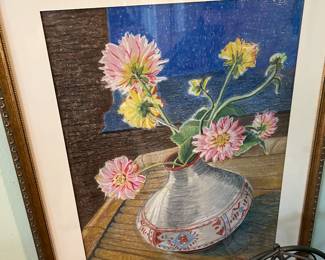 "Moroccan Vase" Oil Pastel on paper by Lael Seagert 18 x 24" $250.