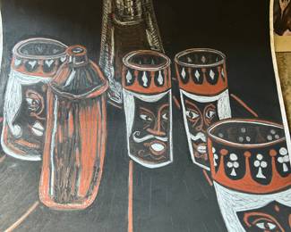 Damon Arhos (TX.) charcoal and pastel, unframed, $150