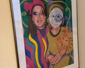  Lael Seagert original "Mardi Gras" acrylic on paper 18 x 24" $200.