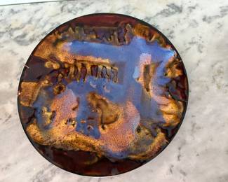 12" Enamel on Copper Plate by RoseAnna Tendler Worth (1935 - 2009, Ann Arbor, Mi.) $30.00