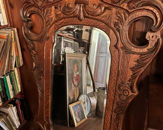 large oak hanging mirror