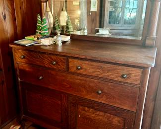 oak buffet with mirrored back
