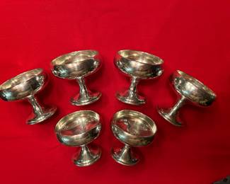 6 sterling cups sherbet / champagne