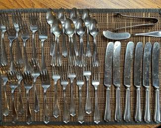 Set of Alvin "Maryland" sterling flatware. Service for 6 with 12 teaspoons and 12 salad/dessert forks