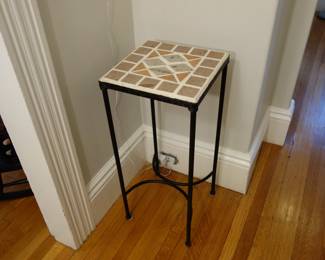 wrought iron tile-top stand