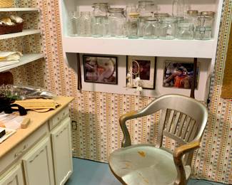 Vintage Solid Wood Desk roller chair