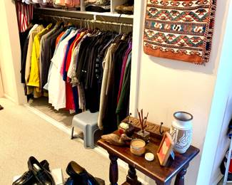 Men's clothing and shoes. Vintage carrying blanket with pockets