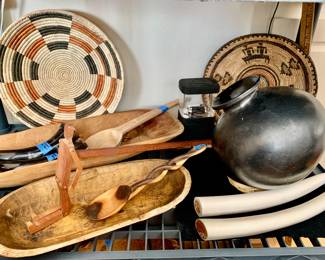 Vintage Dough Bowls. Santa Clara Pottery. Baskets