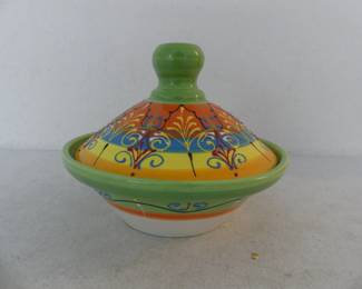 Vintage El Poyeton Hand Painted in Spain Majolica Casserrole/Bowl with Lid