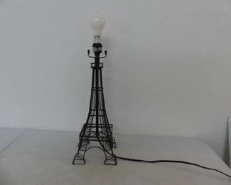 Vintage Black Metal Eiffel Tower Lamp