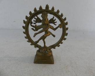 Vintage Shiva (Hindu God of Protection & Transformation) Brass Statue - 4" Tall
