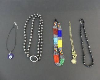 Vintage Costume/Beaded Jewelry - 5 Necklaces