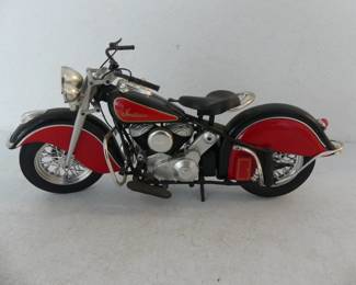 Vintage New Ray 1:6 1998 Indian Chief Motorcycle - Black/Red