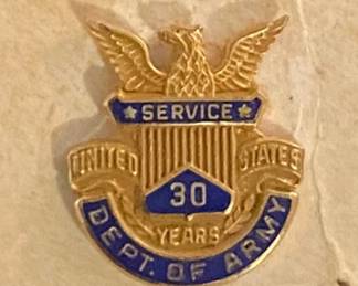 30 Year Department of Army Service Pin