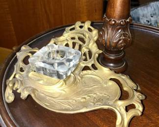 VINTAGE BRASS INKWELL 