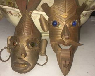 Brass Masks Vintage 