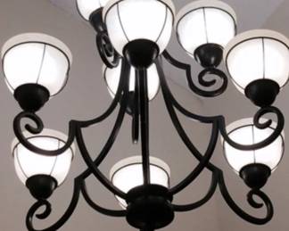 IRON LG CHANDELIER (Blk & wht)
