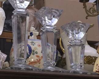 3 HEAVY CANDLEHOLDERS SET