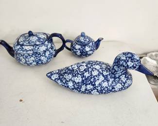 Ironstone Blue Floral Calico Duck