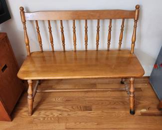 Spindle Maple Wood Bench