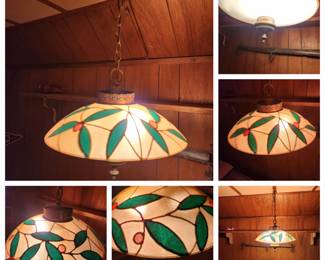 Mid Century Glass Hanging Lamp