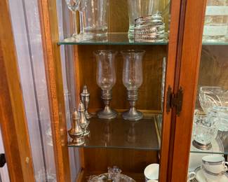 Center Sterling Salt and Pepper and Sterling Candlesticks 