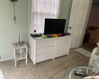 Wicker Dresser and End Table