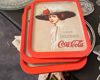 Three Matching 1971 Coke Trays
