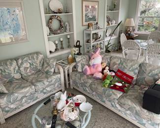 Wicker Couch, Love Seat and Coffee Table