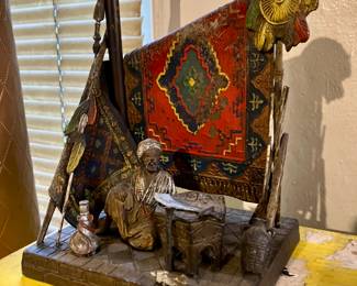 Cold painted bronze lamp