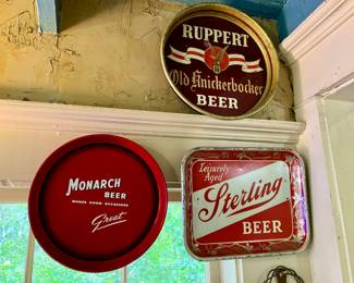 Vintage Beer tin trays