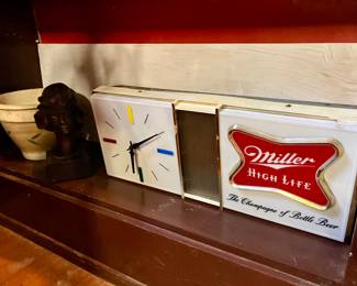 1970's light up Miller High Life beer clock
