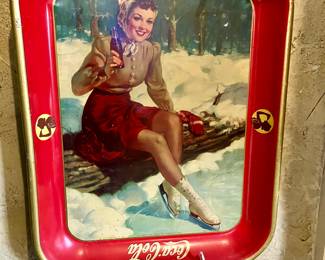 1940's Ice Skater Girl Coca Cola tray

