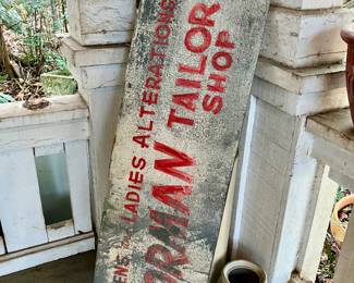 Hand painted “Norman Taylor Shop” sign
